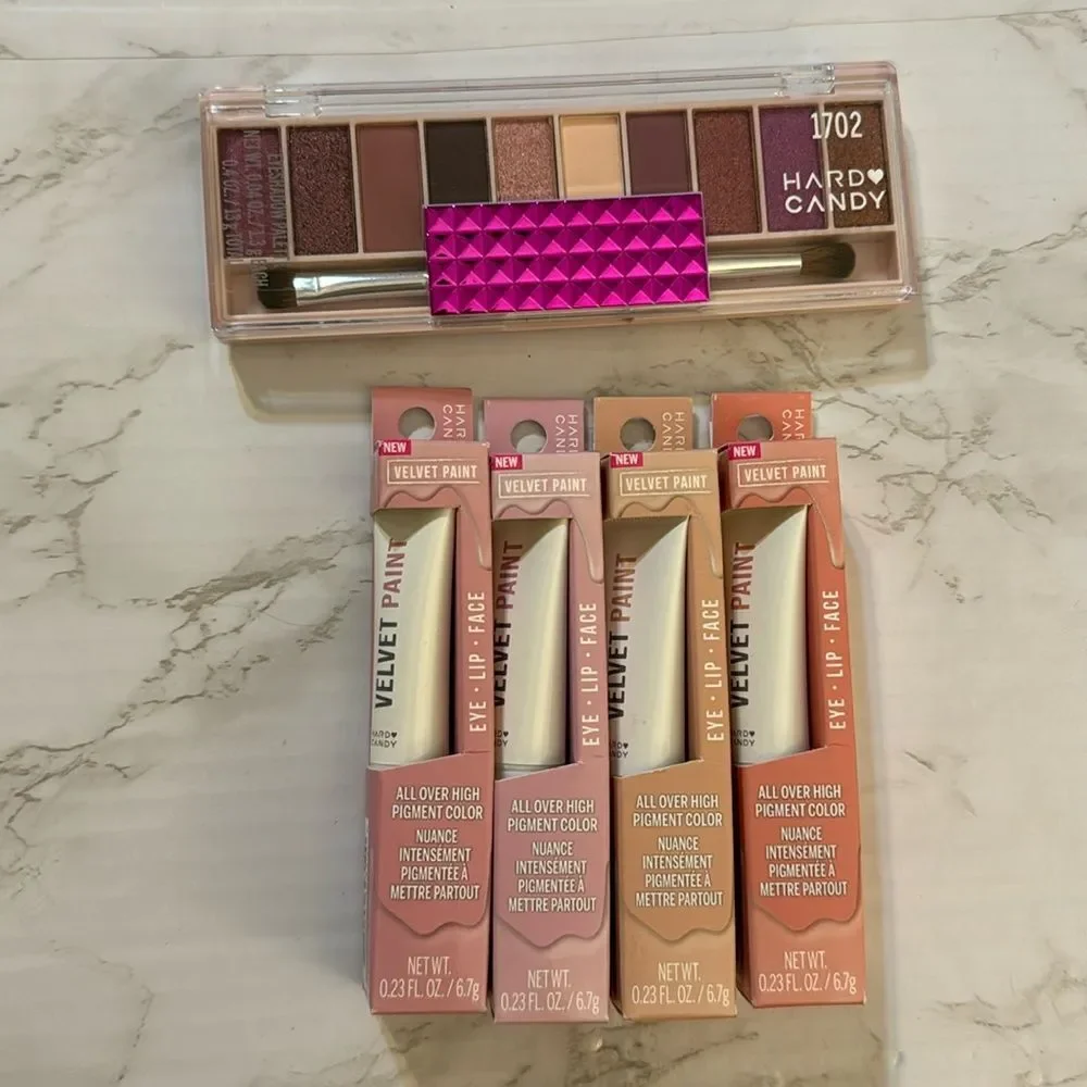 Hard candy eyeshadow palette berry delish and velvet paint pigments bundle